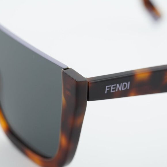 Fendi FE40136I 53A Sunglasses Havana Shield Frame, Grey Lenses main image 7
